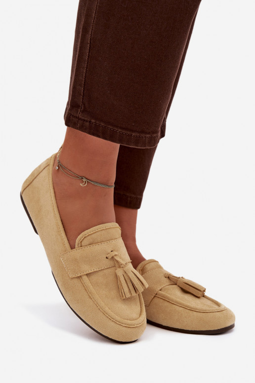 Mocasines de mujer con borlas color amarillo