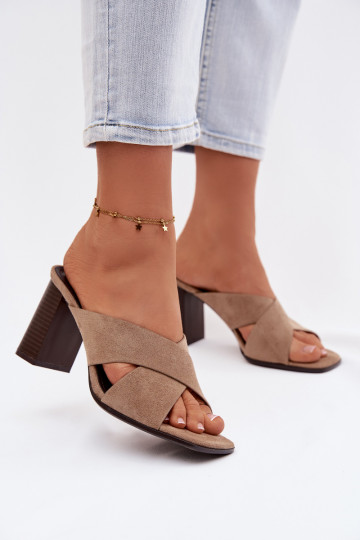zapatillas de mujer con tacones beige Denessa 2