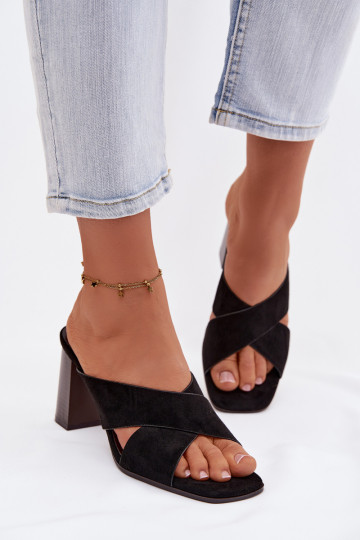 Zapatillas para mujer con tacones color negro Denessa 2