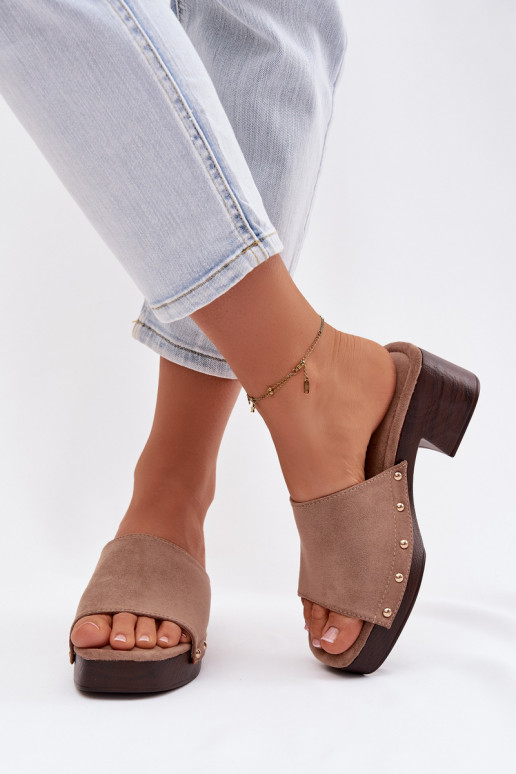 zapatillas de mujer reloj Ze color doradomi Studs beige Davessa