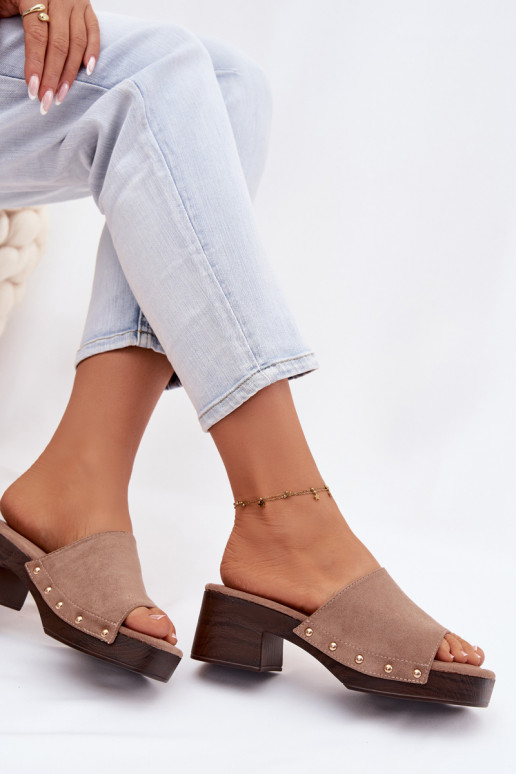 zapatillas de mujer reloj Ze color doradomi Studs beige Davessa