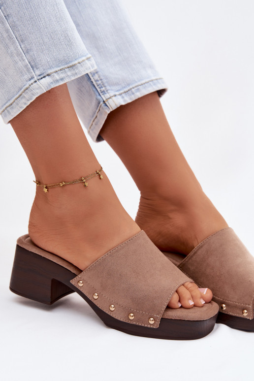 zapatillas de mujer reloj Ze color doradomi Studs beige Davessa