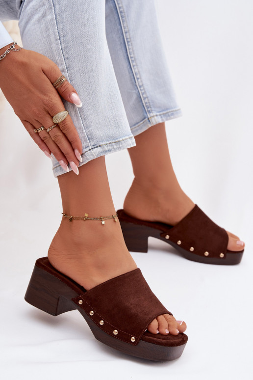 zapatillas de mujer reloj Ze color doradomi Studs CzekoladoAe Davessa