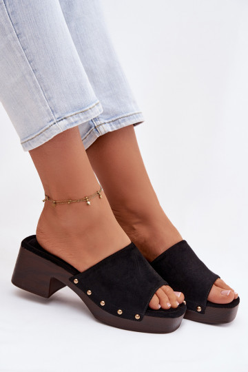 zapatillas de mujer reloj Ze color doradomi Studs de color negro Davessa