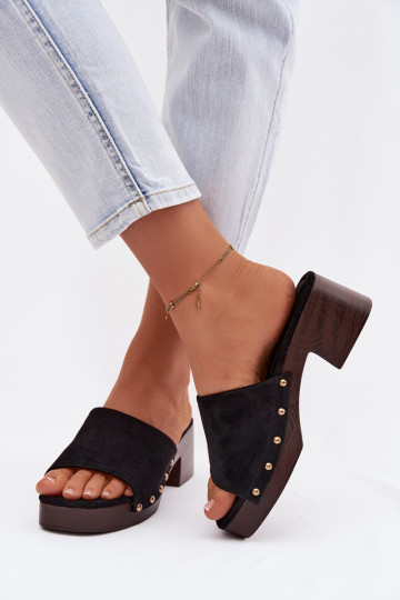 zapatillas de mujer reloj Ze color doradomi Studs de color negro Davessa 2