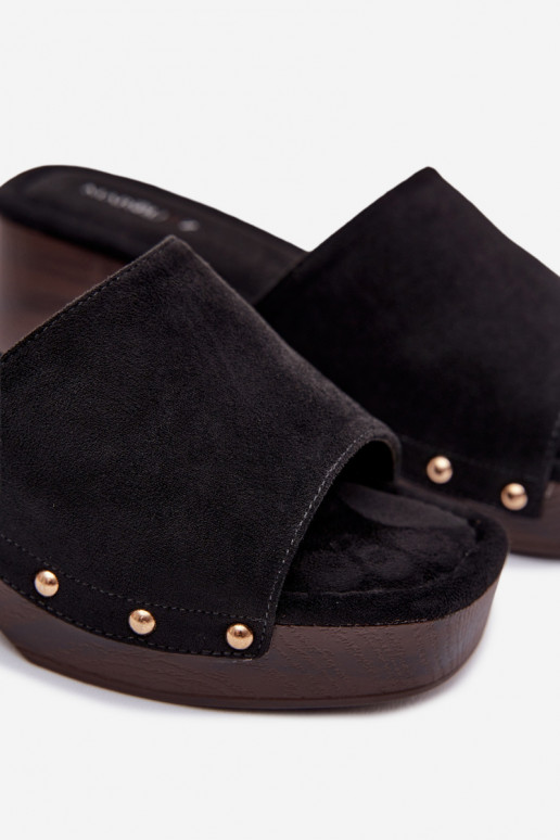 zapatillas de mujer reloj Ze color doradomi Studs de color negro Davessa