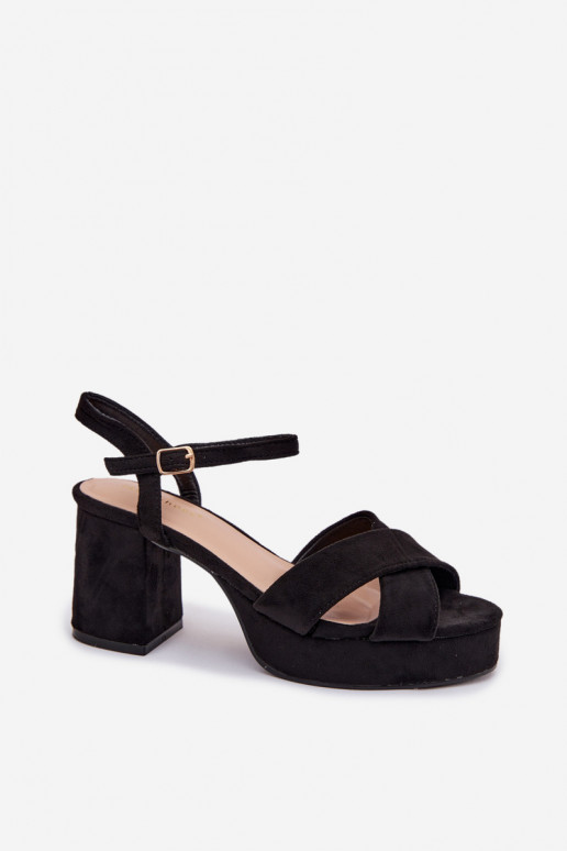 Sandalias de tacón alto para mujer. de color negro Janelia