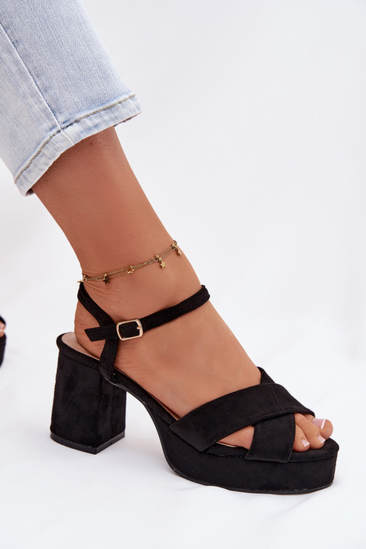 Sandalias de tacón alto para mujer. de color negro Janelia