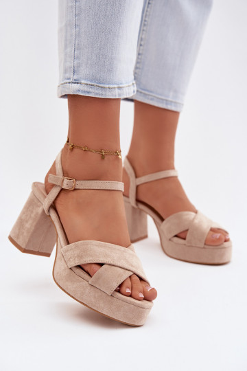 Sandalias de tacón alto para mujer. beige Janelia 2