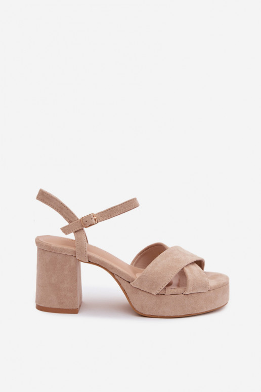 Sandalias de tacón alto para mujer. beige Janelia