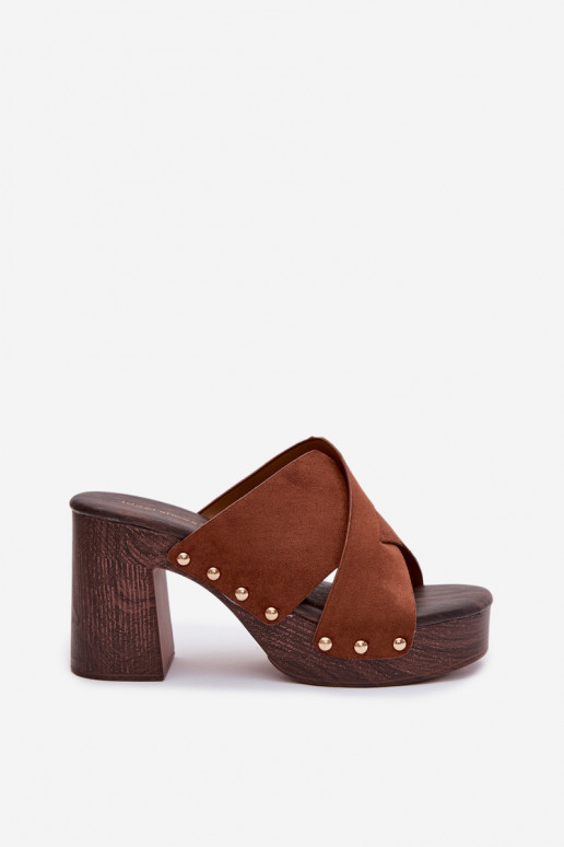 zapatillas de mujer con tacones Ze color doradomi Studs color marrón Nerelle