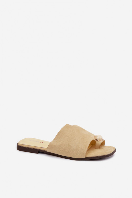 Zapatillas apartamento de mujeres Con decoraciones Detalem de gamuza ecológicaoAe color amarillo Selavine