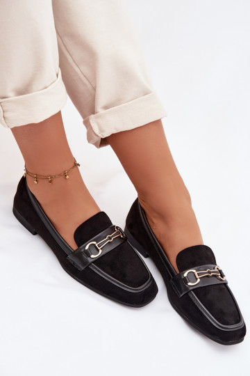 Mocasines de mujer con ornamentos de color negro Palerina