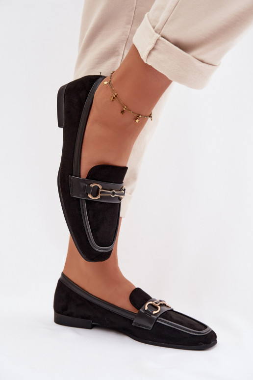 Mocasines mocasines de mujer con adornos de color negro Palerina