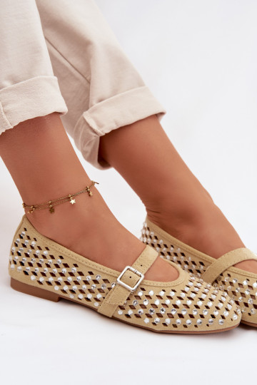 bailarinas Femenino con elementos calados con ojos centelleantes I Tirasem color amarillo ENilvessa