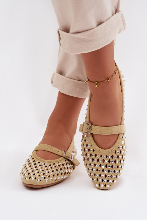 bailarinas Femenino con elementos calados con ojos centelleantes I Tirasem color amarillo ENilvessa