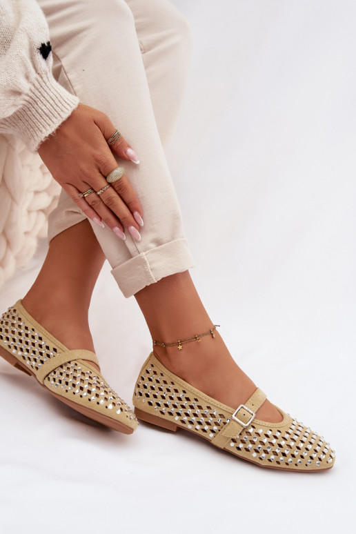 bailarinas Femenino con elementos calados con ojos centelleantes I Tirasem color amarillo ENilvessa