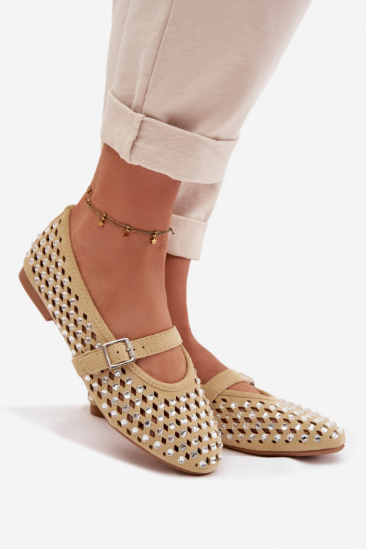 bailarinas Femenino con elementos calados con ojos centelleantes I Tirasem color amarillo ENilvessa