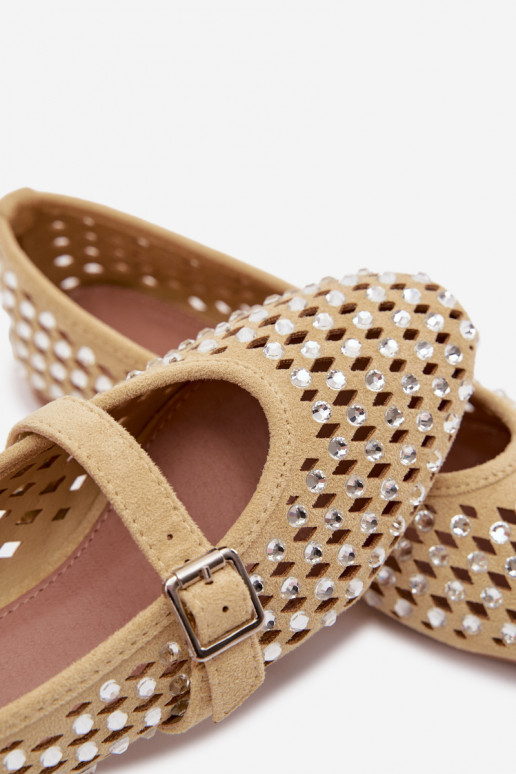 bailarinas Femenino con elementos calados con ojos centelleantes I Tirasem color amarillo ENilvessa