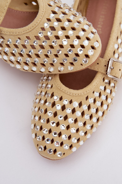 bailarinas Femenino con elementos calados con ojos centelleantes I Tirasem color amarillo ENilvessa