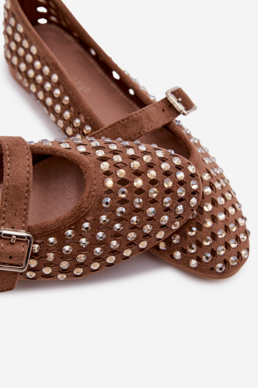 bailarinas Femenino con elementos calados con ojos centelleantes I Tirasem color marrón ENilvessa