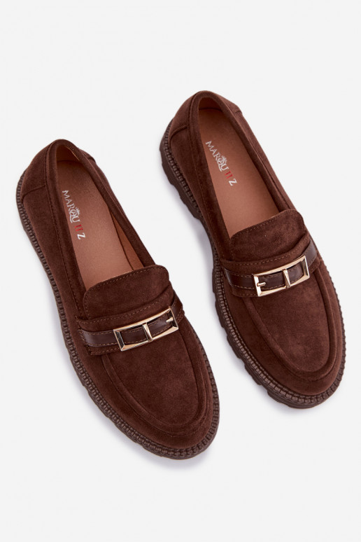 mocasines de mujer con hebillas doradas CzekoladoAe Mirelva