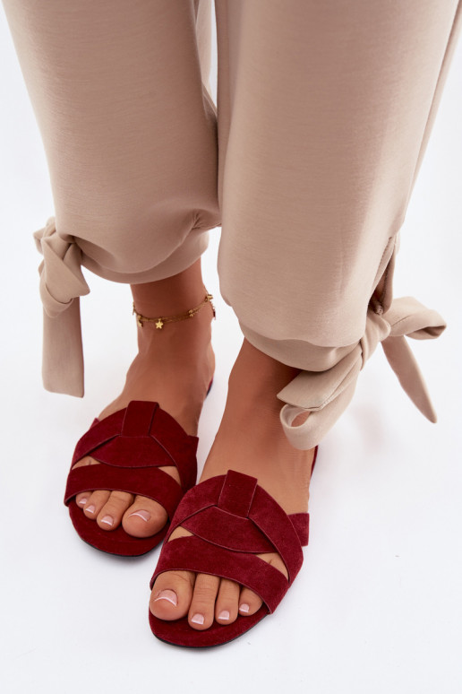 isósceles zapatillas de mujer con rayas borgoña Pavelle