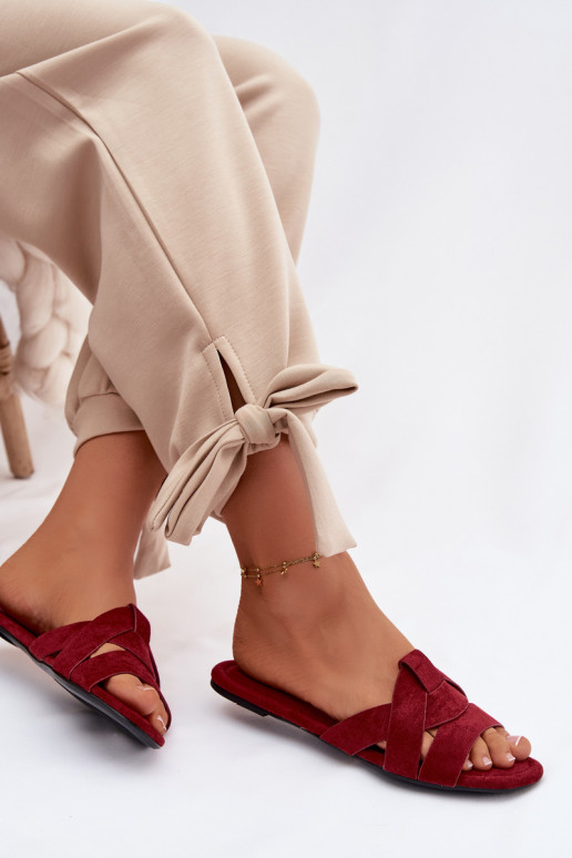 isósceles zapatillas de mujer con rayas borgoña Pavelle