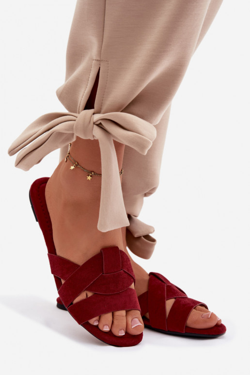 isósceles zapatillas de mujer con rayas borgoña Pavelle