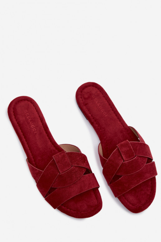 isósceles zapatillas de mujer con rayas borgoña Pavelle