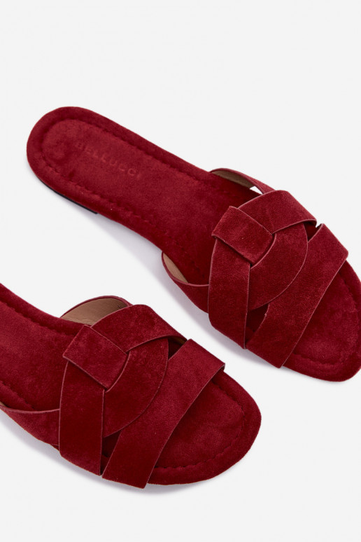 isósceles zapatillas de mujer con rayas borgoña Pavelle