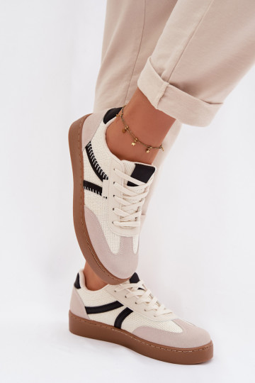 Zapatillas deportivas de mujer de estilo bajo en blanco y negro Denelisse