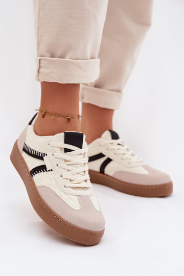Zapatillas deportivas de mujer de estilo bajo en blanco y negro Denelisse 2