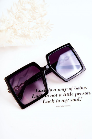 Grande Gafas de sol Cuadrado V130043 de color negro 2