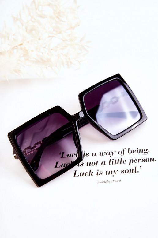 Grande Gafas de sol Cuadrado V130043 de color negro