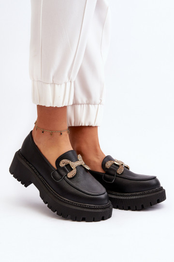 mocasines de mujer con adornos de color negro Gargi 2