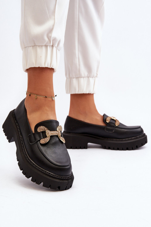 mocasines de mujer con adornos de color negro Gargi