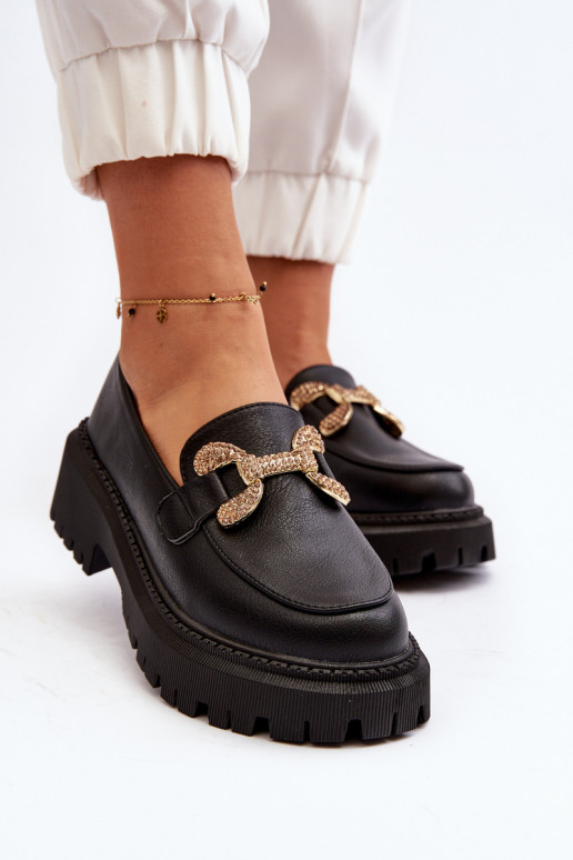 mocasines de mujer con adornos de color negro Gargi