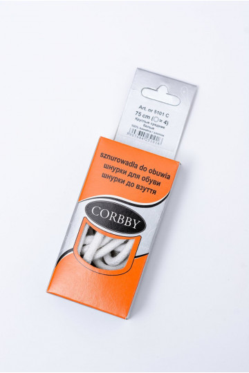 Corbby el color blanco Cordones redondos 2