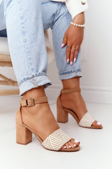 sandalias Con Trenza con tacones marrón claro Honeymoon