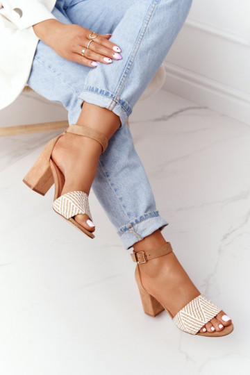 sandalias Con Trenza con tacones marrón claro Honeymoon 2