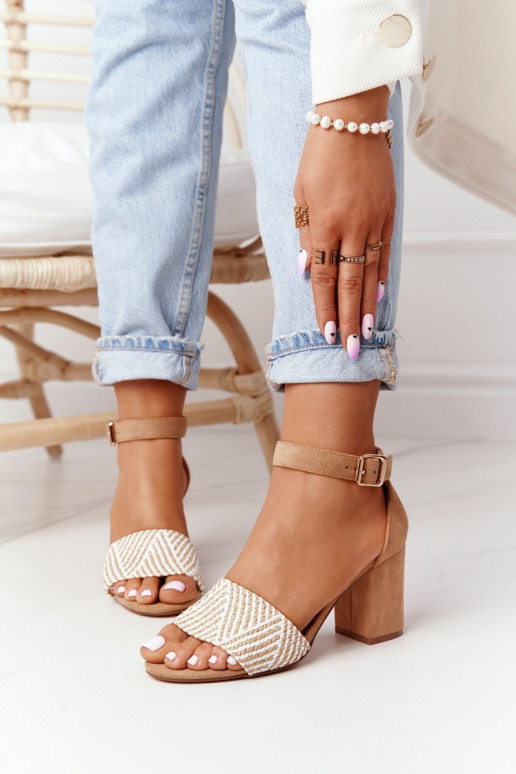 sandalias Con Trenza con tacones marrón claro Honeymoon