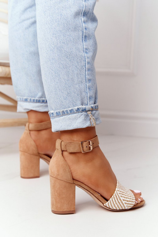 sandalias Con Trenza con tacones marrón claro Honeymoon