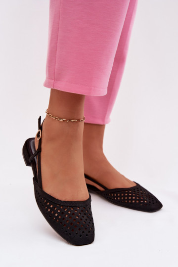 Bailarinas caladasde gamuza ecológicau de color negro Farivelle