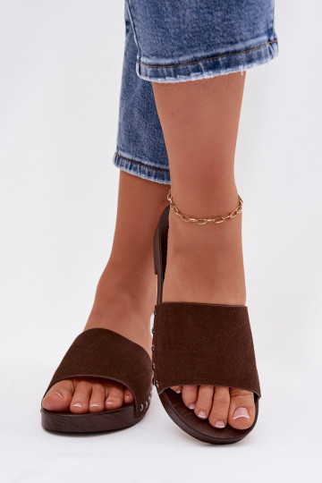 zapatillas de mujer con remaches con tacones anchos CzekoladoAe Amelvessa 2