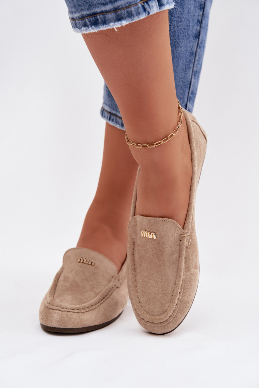 mocasines de mujerPequeñom color doradom Detalem beige Sarivelle