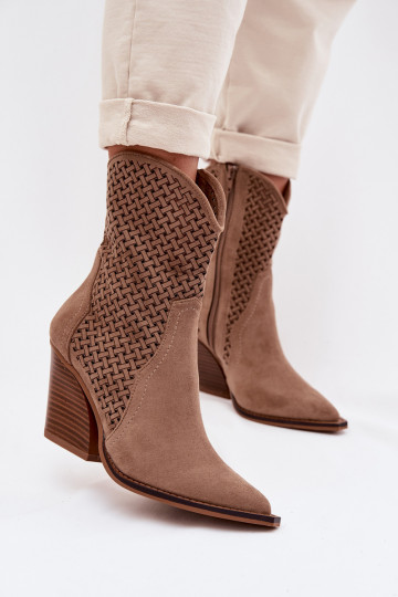con elementos calados Botas de mujer beige Rivorina 2