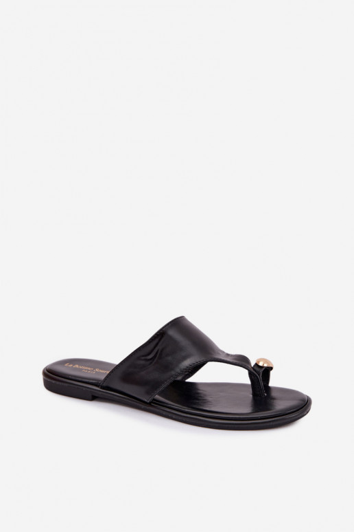 Zapatillas apartamento de mujeres Eko Piel Ze color doradom Detalem de color negro Lavessa