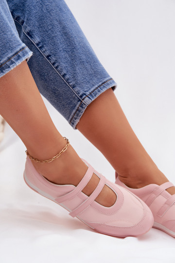 Bailarinas de mujer estilo deportivo con tiras color rosa Farvessa