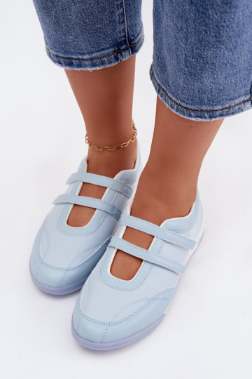 Bailarinas de mujer estilo deportivo con tiras color azul Farvessa